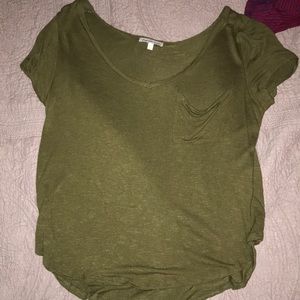 Green v neck tee